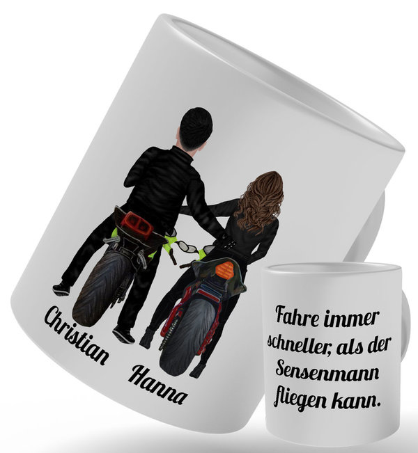 Kaffeetasse Motorrad mit Spruch